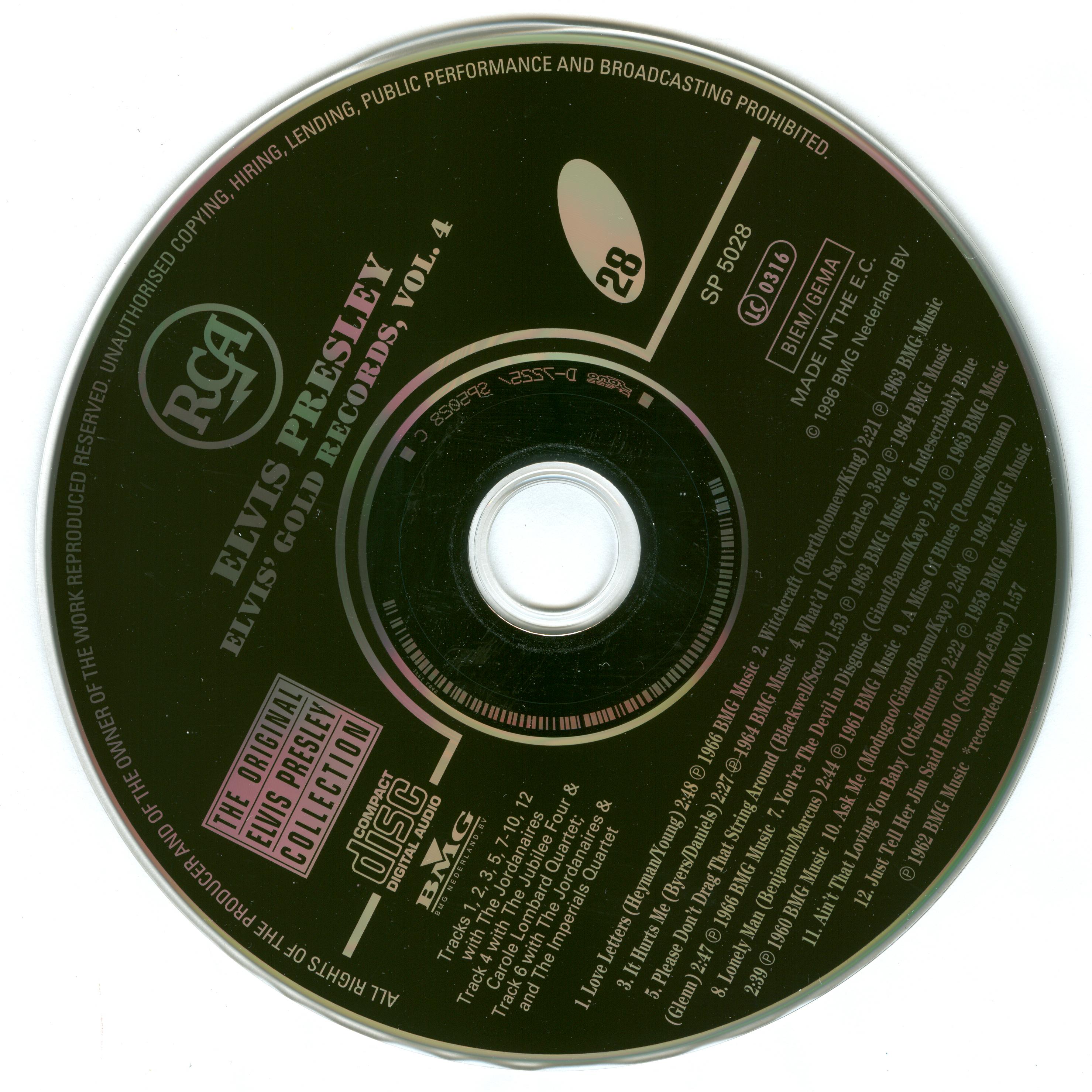 Elvis Presley  The Original Elvis Presley Collection 28; Elvis Gold Records 4 : CD